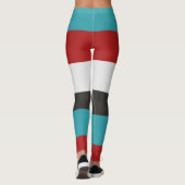 Leggings Motif à rayures horizontales gris-rouge turquoise  (Dos)