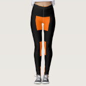 Leggings Motif à rayures orange (Devant)