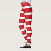 Leggings Motif à rayures rouges et blanches (Gauche)