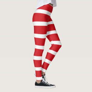 Leggings Motif à rayures rouges et blanches