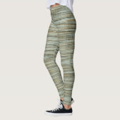 Leggings Motif à rayures turquoise et or (Gauche)
