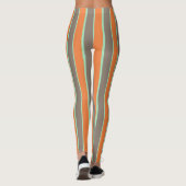 Leggings Motif à rayures vert, gris et orange (Dos)