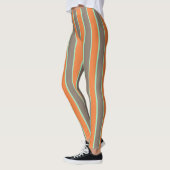 Leggings Motif à rayures vert, gris et orange (Gauche)