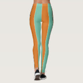 Leggings Motif à rayures vert, noir et orange (Dos)