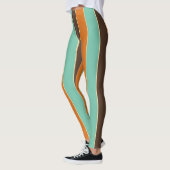 Leggings Motif à rayures vert, noir et orange (Gauche)