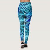 Leggings Motif à répétition électrique bleu brillant (Dos)