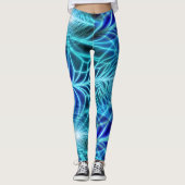 Leggings Motif à répétition électrique bleu brillant (Devant)