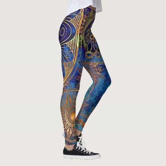 Leggings Motif à vapeur Celestial Mandala Gold (Droite)