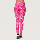 Leggings Motif Abstrait 130621 - Neon Red sur blanc (Dos)