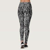Leggings Motif Abstrait 130621 - Noir sur blanc (Dos)
