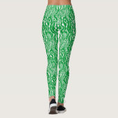 Leggings Motif Abstrait 130621 - Vert herbe sur blanc (Dos)