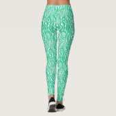 Leggings Motif Abstrait 130621 - Vert marin sur blanc (Dos)