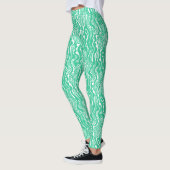 Leggings Motif Abstrait 130621 - Vert marin sur blanc (Gauche)