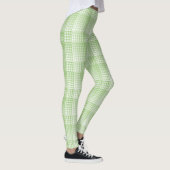 Leggings Motif Abstrait à Damier Vert Blanc (Droite)