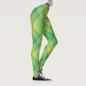 Leggings Motif Abstrait à Damier Vert Bleu (Droite)