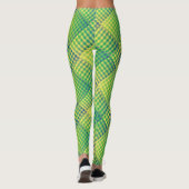 Leggings Motif Abstrait à Damier Vert Bleu (Dos)