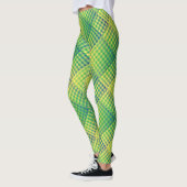 Leggings Motif Abstrait à Damier Vert Bleu (Gauche)