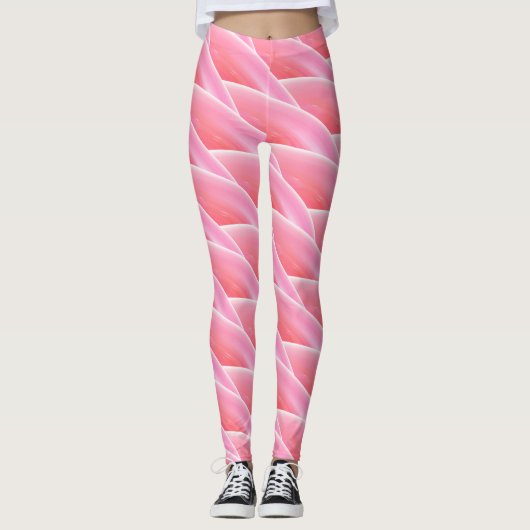 Leggings Motif Abstrait à vague rose (Devant)
