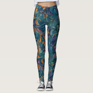 Leggings Motif Abstrait animé inspiré par Paisley (2)