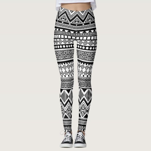 Leggings Motif abstrait Aztec mexicain (Devant)