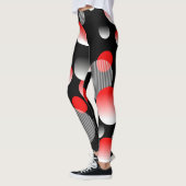 LEGGINGS MOTIF ABSTRAIT BLACK ROUGE (Gauche)