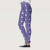 Leggings Motif Abstrait blanc et bleu périphérique (Gauche)