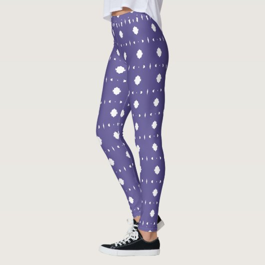 Leggings Motif Abstrait blanc et bleu périphérique (Gauche)