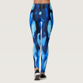 Leggings Motif Abstrait bleu (Dos)