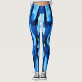 Leggings Motif Abstrait bleu (Devant)