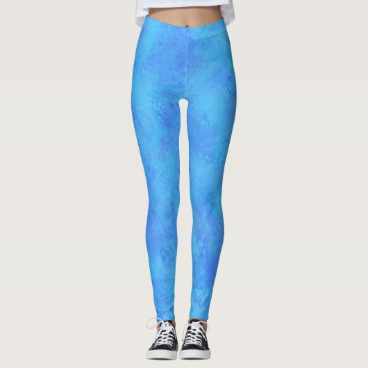 Leggings Motif Abstrait bleu (Devant)