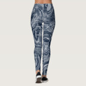 Leggings Motif Abstrait bleu et blanc (Dos)