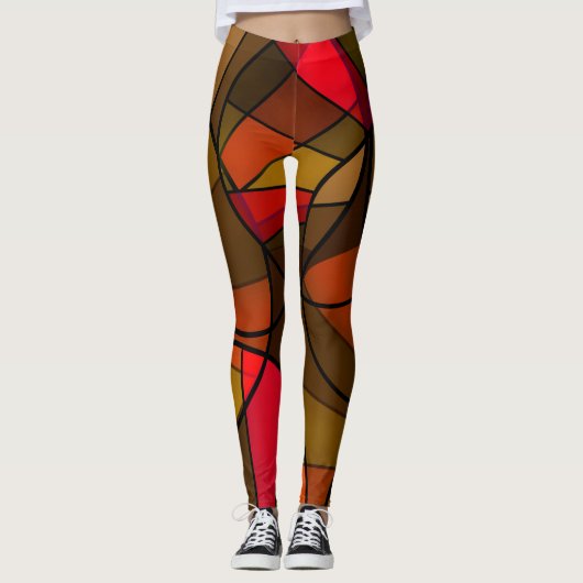 Leggings Motif abstrait coloré (Devant)