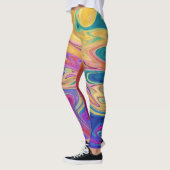 Leggings Motif abstrait coloré (Gauche)