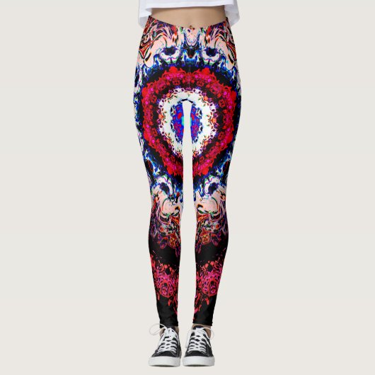 Leggings Motif abstrait coloré (oeil alien) (Devant)