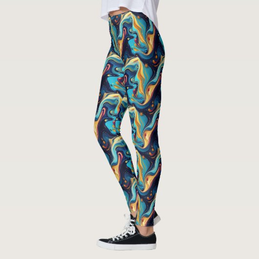 Leggings motif abstrait cool carrelé (Gauche)