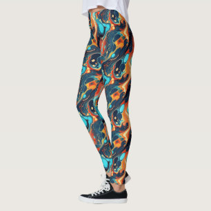 Leggings motif abstrait cool carrelé