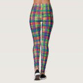 Leggings Motif Abstrait couleur aquarelle plaid (Dos)