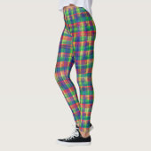 Leggings Motif Abstrait couleur aquarelle plaid (Gauche)