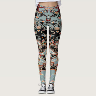 Leggings Motif Abstrait couleur gras rétro
