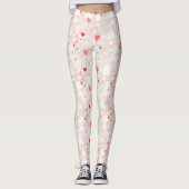 Leggings Motif Abstrait de Coeurs colorés (Devant)