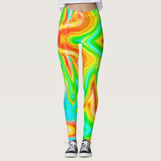 Leggings Motif Abstrait de couleur vive (Devant)