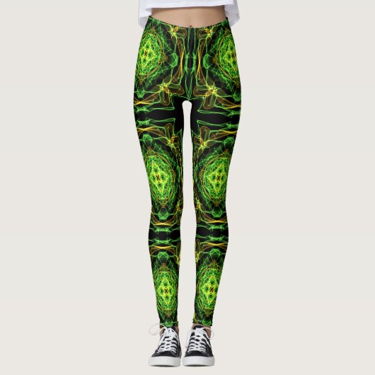Leggings motif abstrait de fractale (Devant)