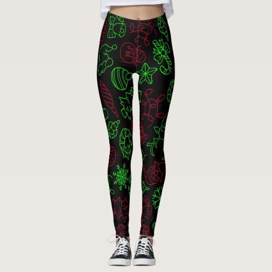 Leggings Motif Abstrait de Noël (Devant)