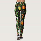Leggings Motif Abstrait de Noël vert foncé (Dos)