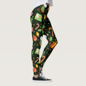 Leggings Motif Abstrait de Noël vert foncé (Droite)