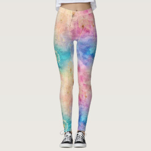 Leggings Motif Abstrait de Pissenlit Vintage (7)