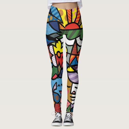 Leggings Motif Abstrait dynamique (Devant)