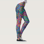 Leggings Motif Abstrait dynamique des vagues urbaines (Droite)