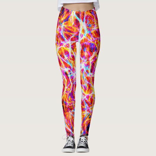 Leggings Motif Abstrait Électrique Vibrant (Devant)