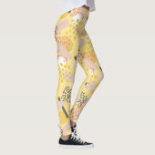 Leggings Motif Abstrait élégant et tendance en jaune et ros (Droite)
